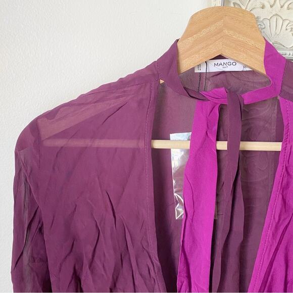 Mango Two-Tone Relaxed Fit Blouse - Picture 4 of 7